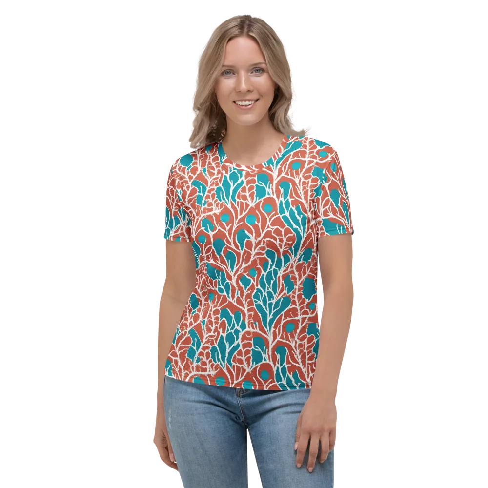Teal Tangle on Women's Crew Neck T-Shirt — Front