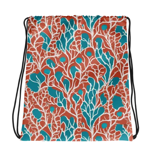 Teal Tangle on a Drawstring Bag