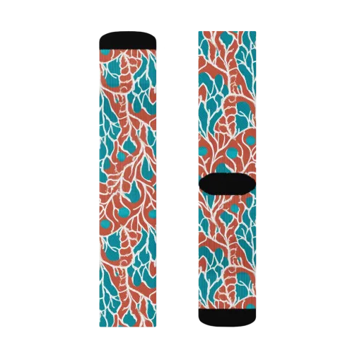 Teal Tangle on a Socks