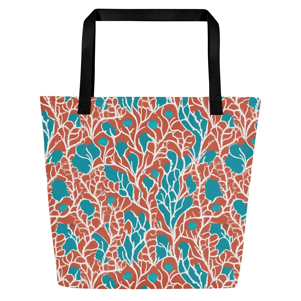Teal Tangle on Large Tote Bag W/ Pocket — Front