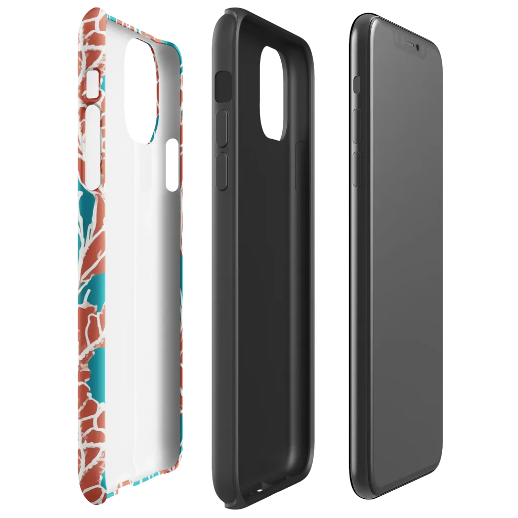 Teal Tangle on Tough Case for iPhone® — Right