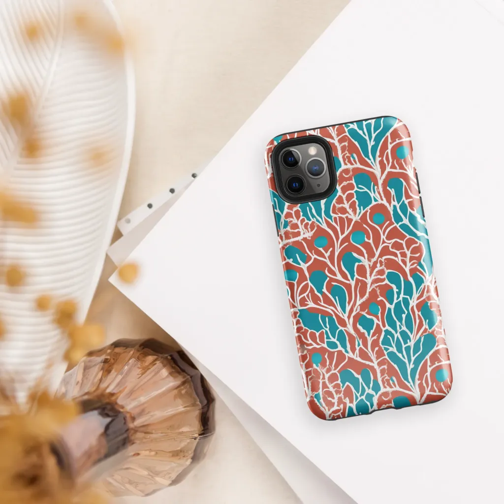 Teal Tangle on Tough Case for iPhone® — Front