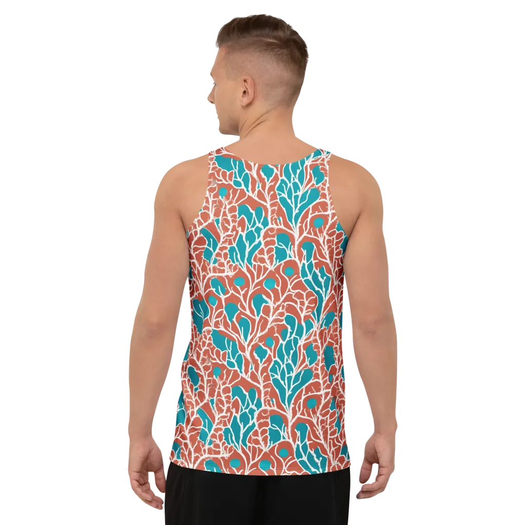 Teal Tangle on Men's Tank Top — Back