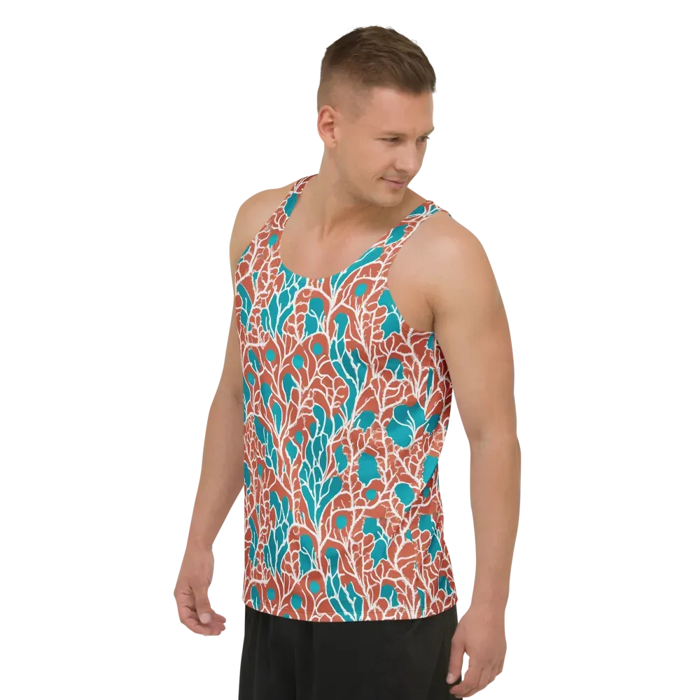 Teal Tangle on Men's Tank Top — Left Front