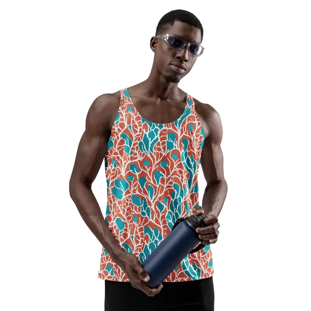 Teal Tangle on Men's Tank Top — Front