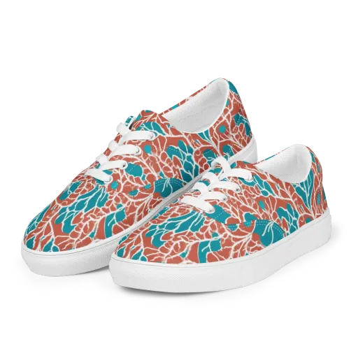 Teal Tangle on a Men's Lace-Up Canvas Shoes