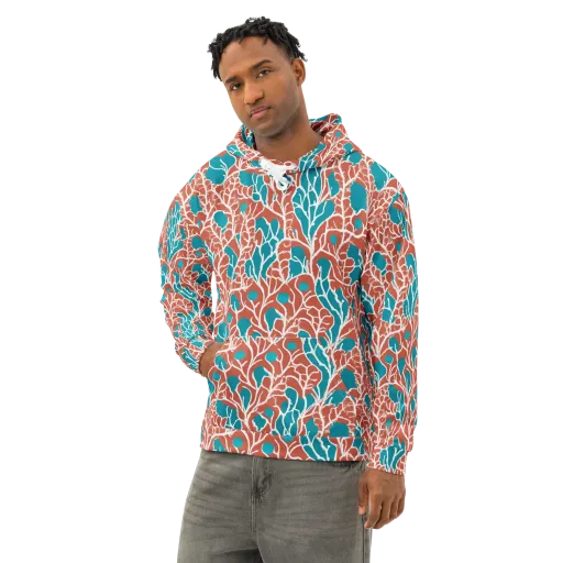 Teal Tangle on a Cotton Hoodie