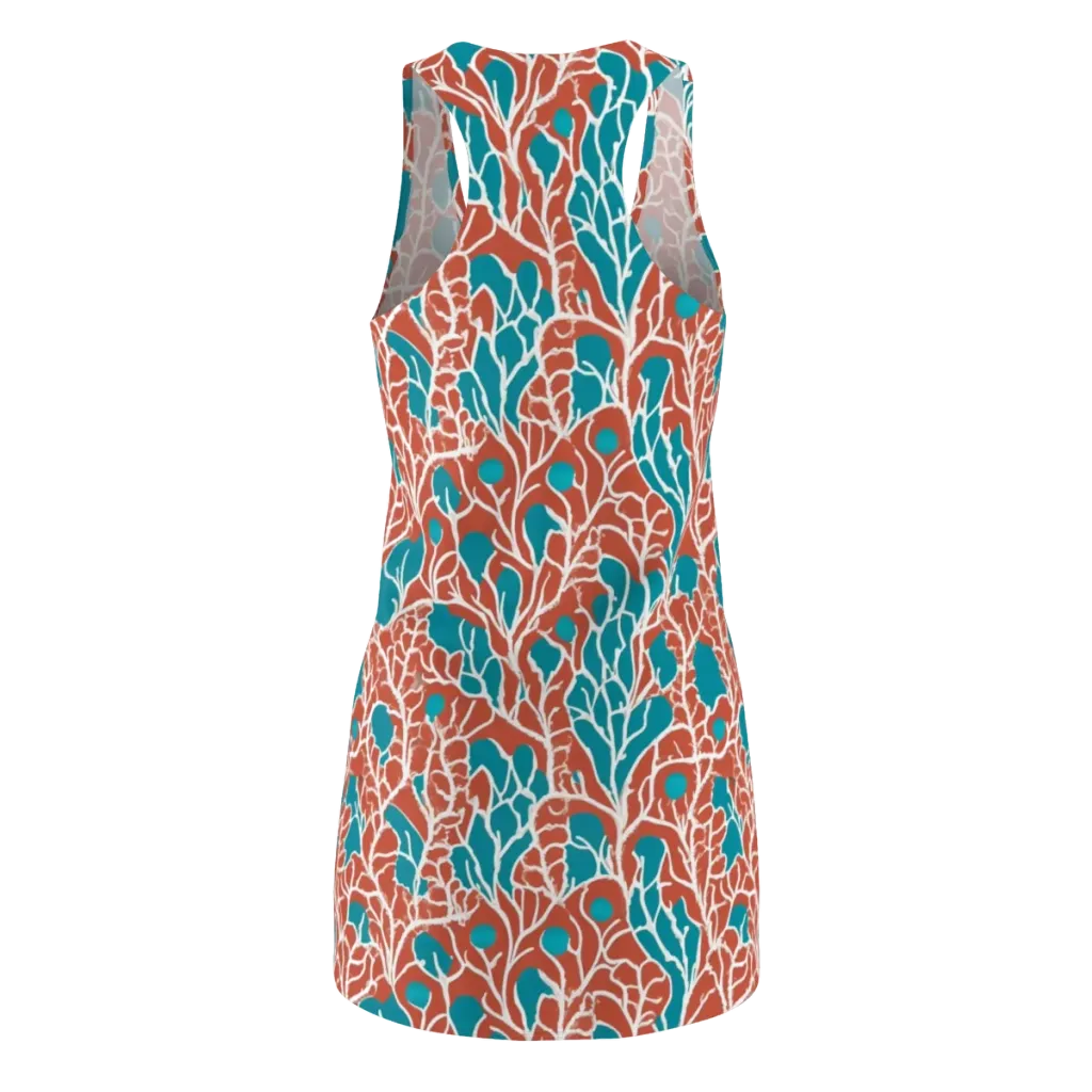 Teal Tangle on Racerback Dress — Back
