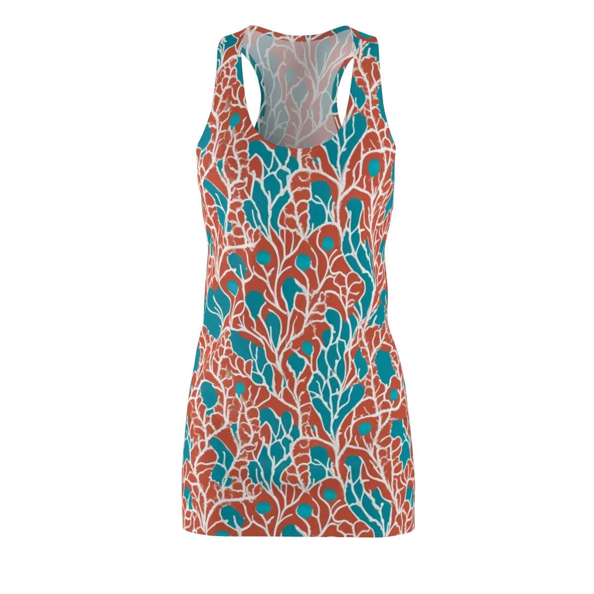 Teal Tangle on Racerback Dress — Front