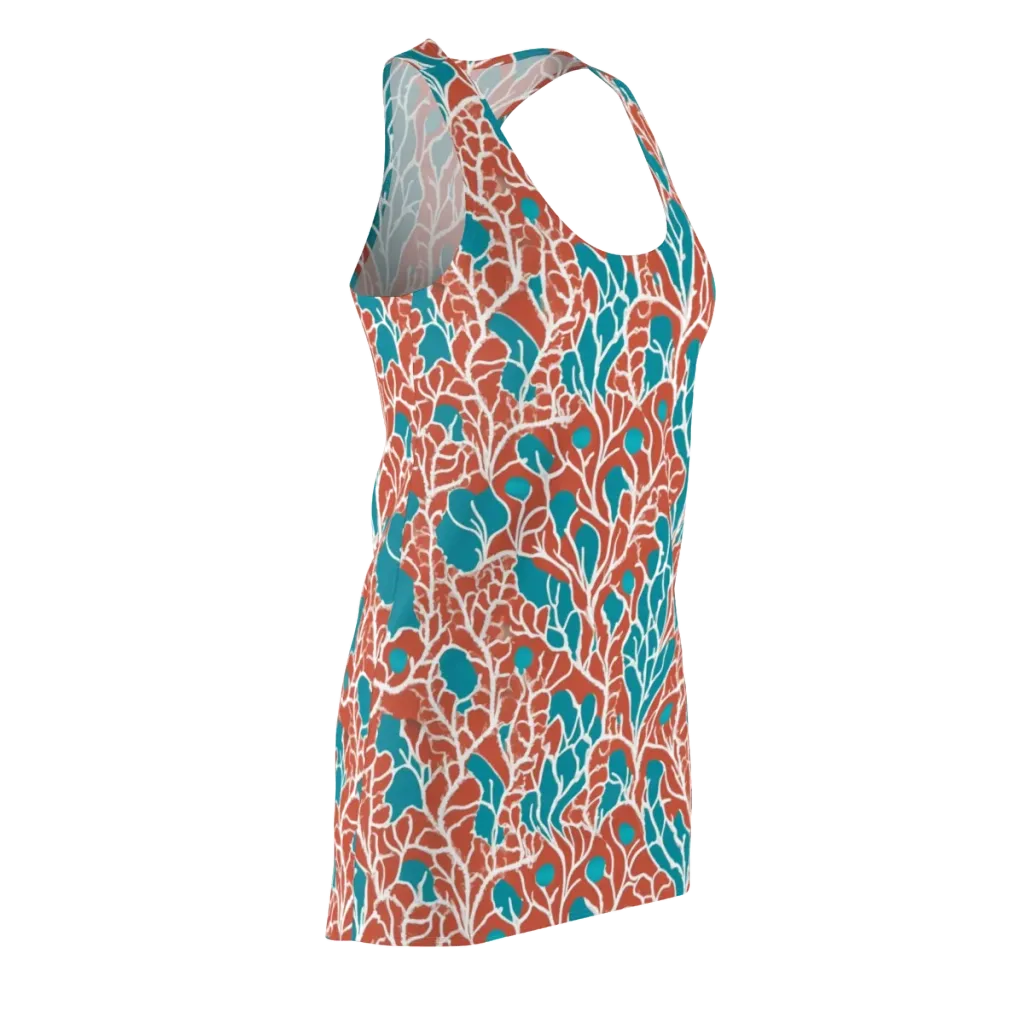 Teal Tangle on Racerback Dress — Front Side