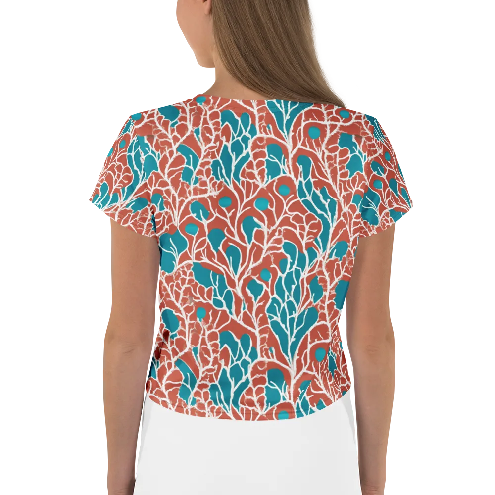 Teal Tangle on Crop Tee — Back