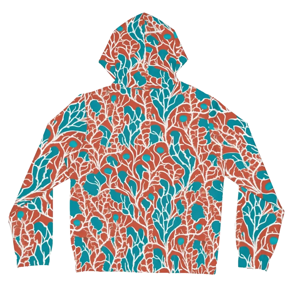 Teal Tangle on Women's Full-Zip Hoodie — Back