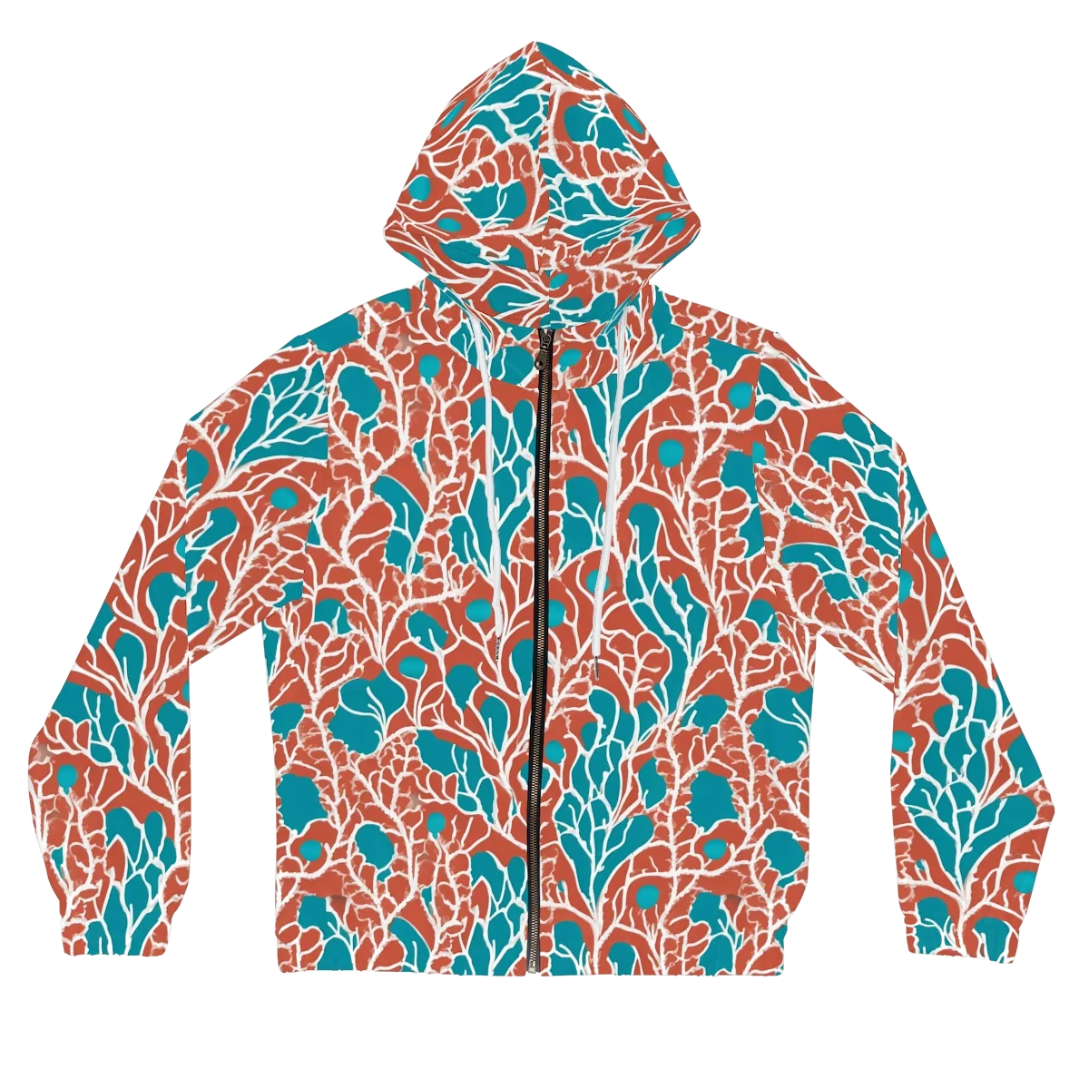 Teal Tangle on Women's Full-Zip Hoodie — Front