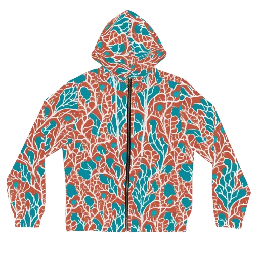 Teal Tangle on a Women's Full-Zip Hoodie