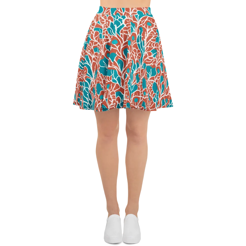 Teal Tangle on Skater Skirt — Front