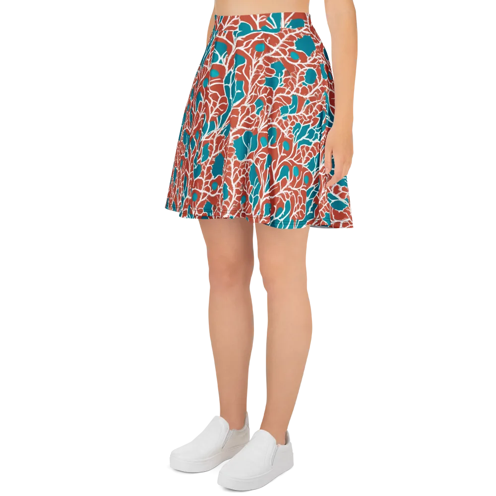 Teal Tangle on Skater Skirt — Left