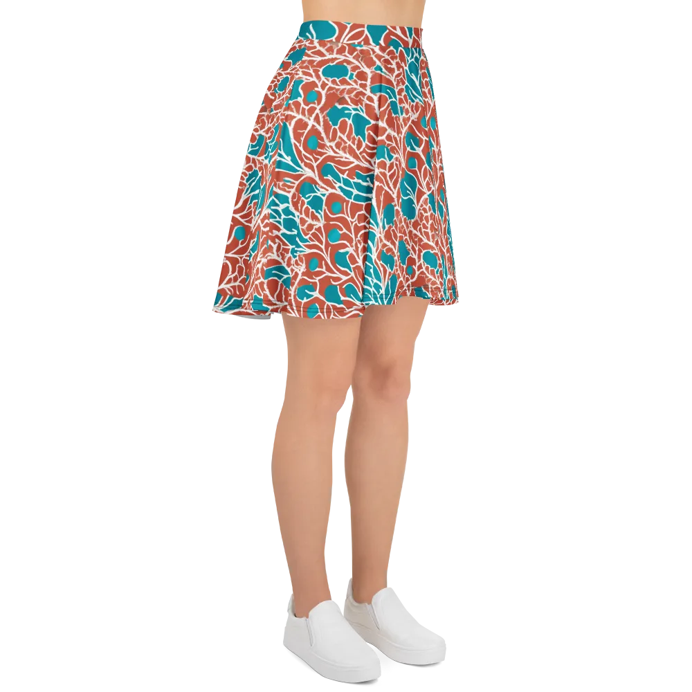 Teal Tangle on Skater Skirt — Right