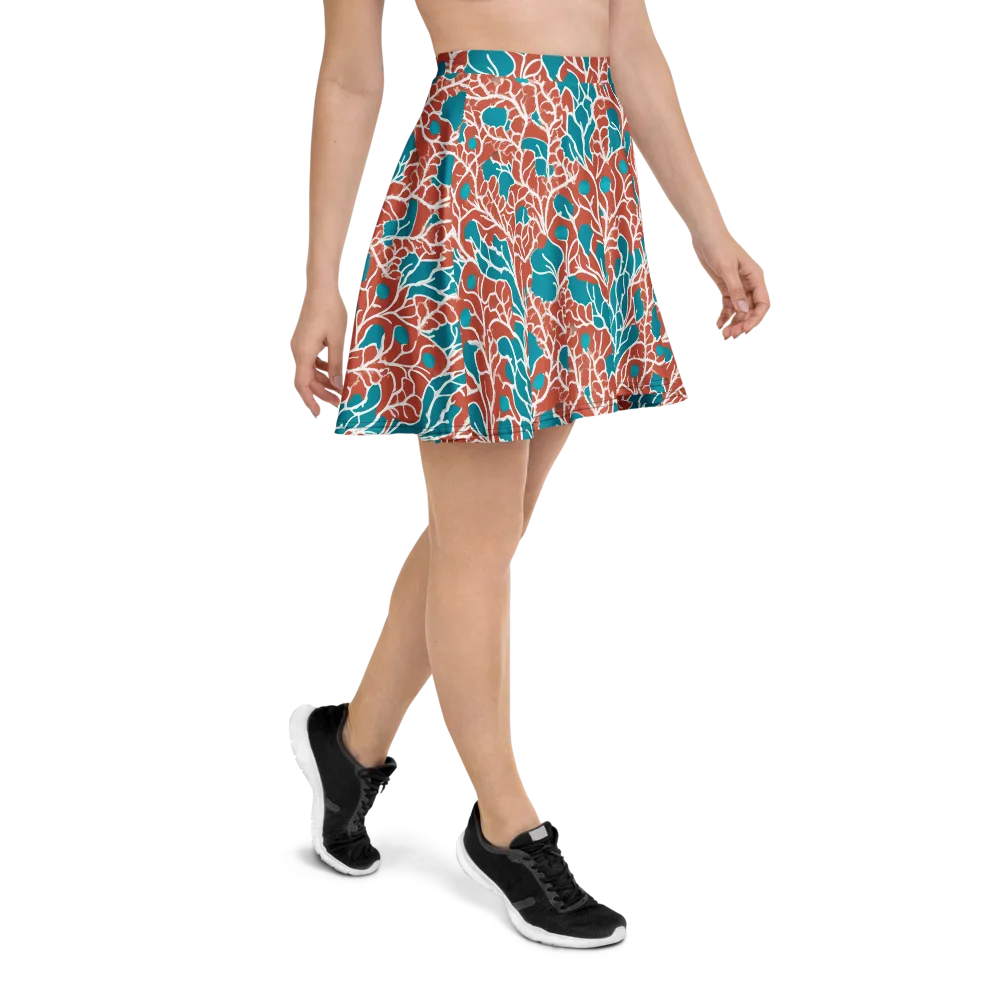 Teal Tangle on Skater Skirt — Right