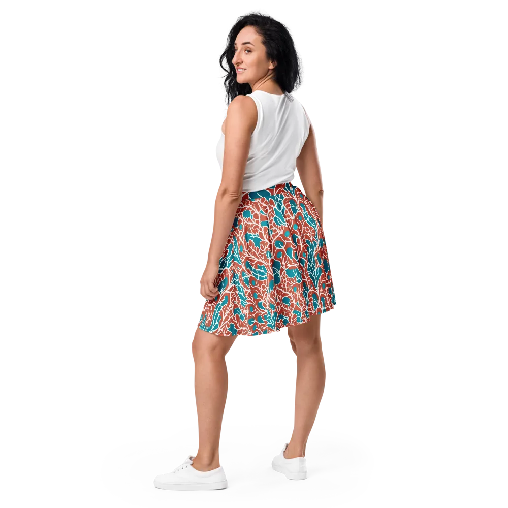Teal Tangle on Skater Skirt — Back