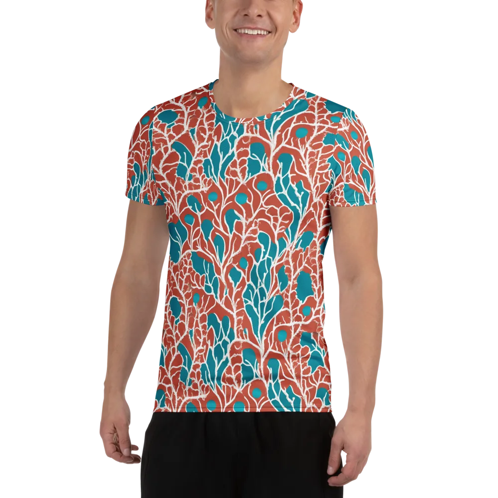 Teal Tangle on Men's Athletic T-Shirt — Front