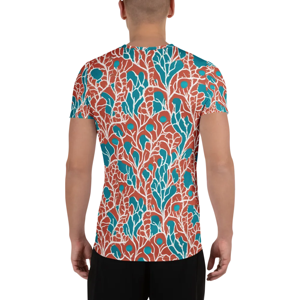 Teal Tangle on Men's Athletic T-Shirt — Back