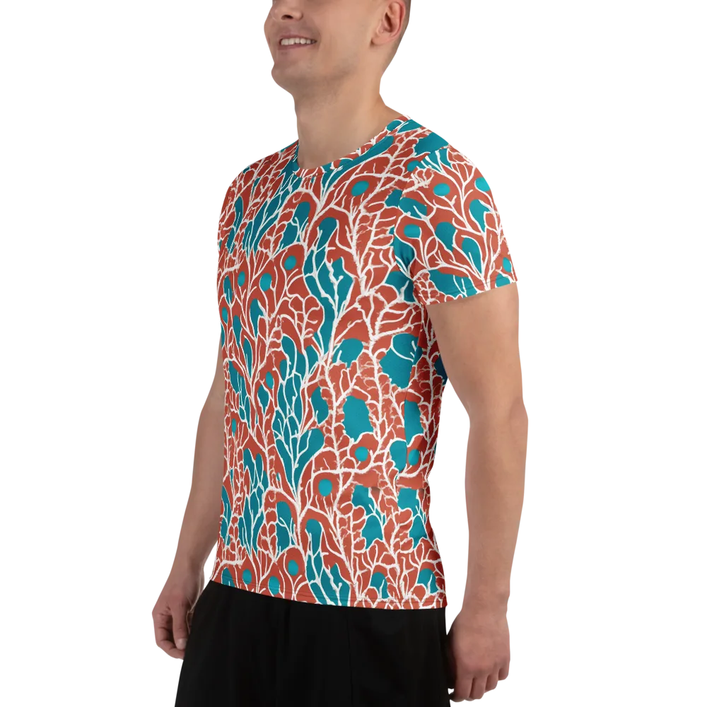Teal Tangle on Men's Athletic T-Shirt — Left