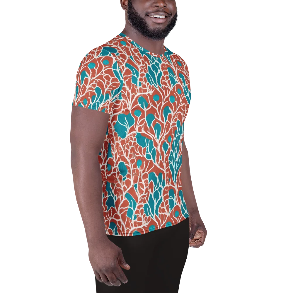 Teal Tangle on Men's Athletic T-Shirt — Right