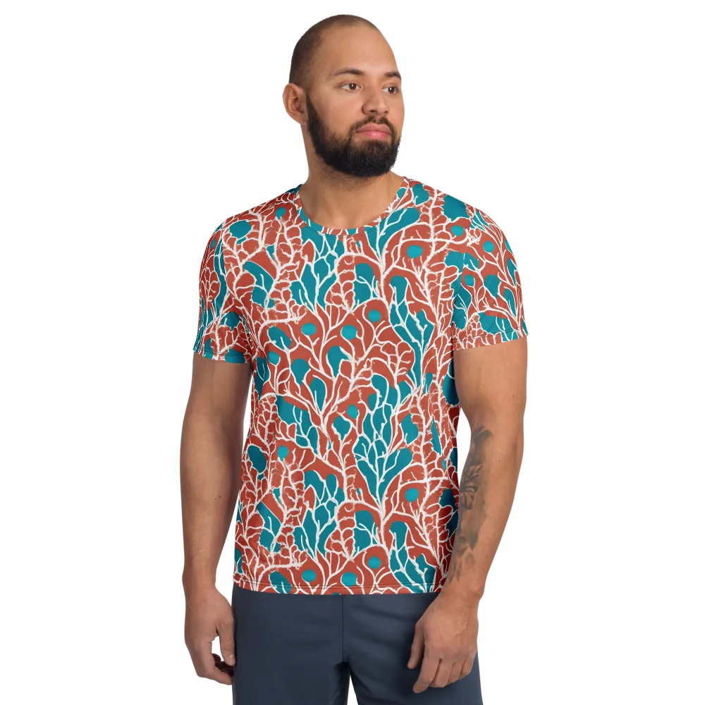 Teal Tangle on Men's Athletic T-Shirt — Front