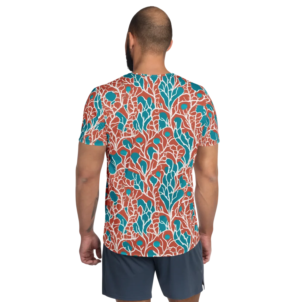 Teal Tangle on Men's Athletic T-Shirt — Back