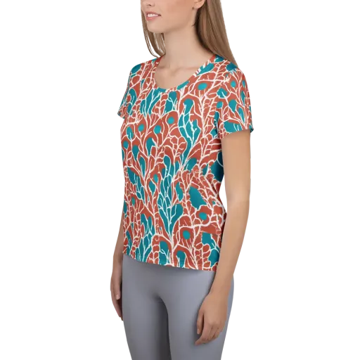 Teal Tangle on a Women's Athletic T-Shirt