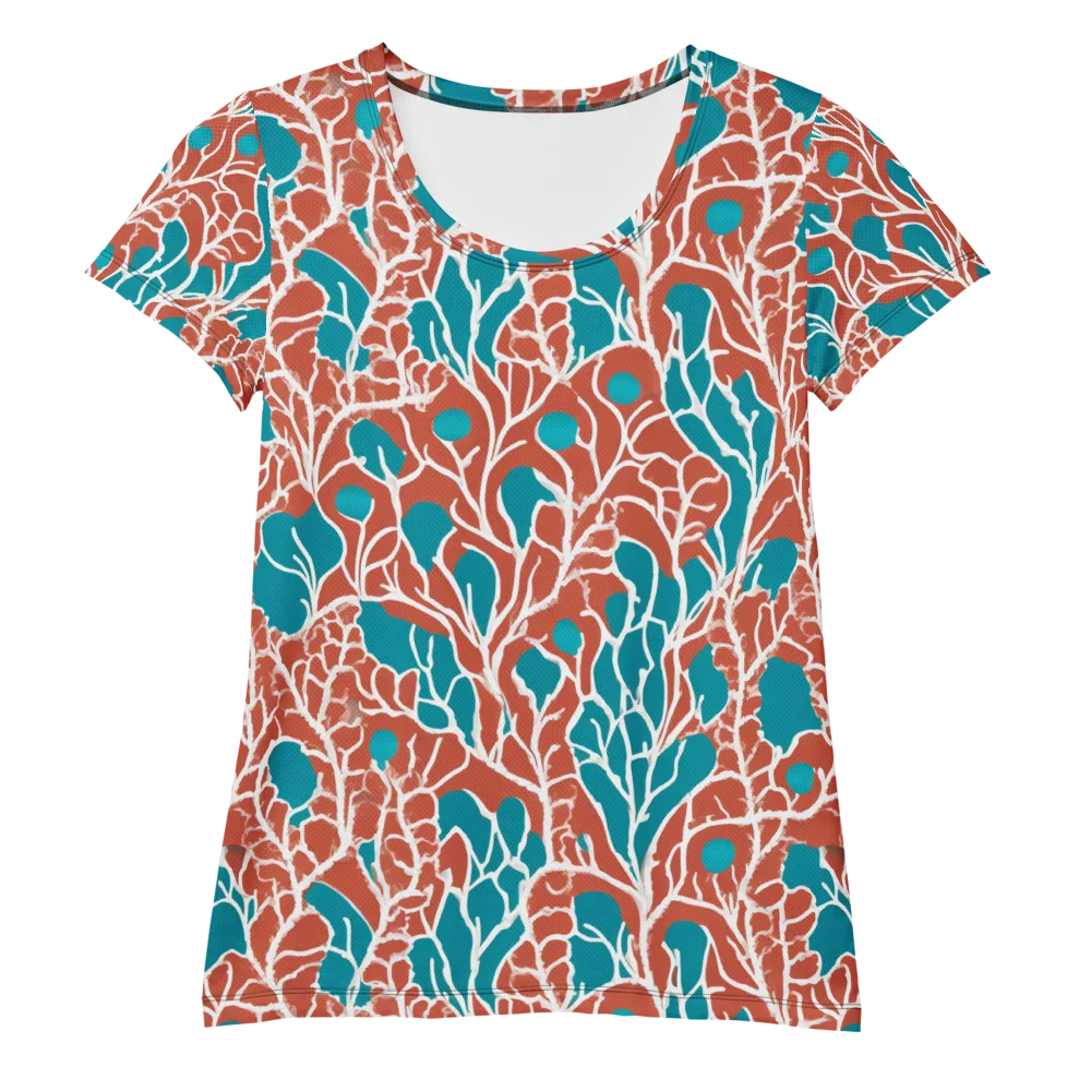 Teal Tangle on Women's Athletic T-Shirt — Front