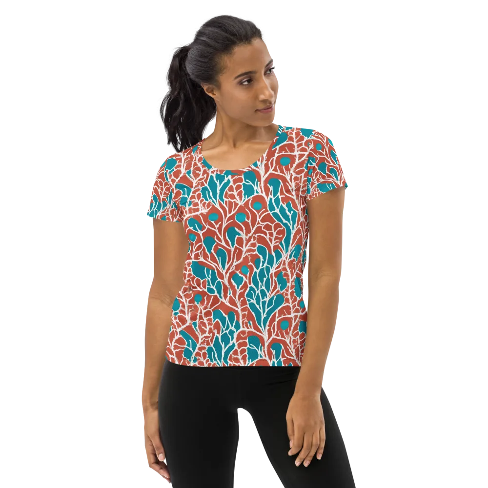 Teal Tangle on Women's Athletic T-Shirt — Front