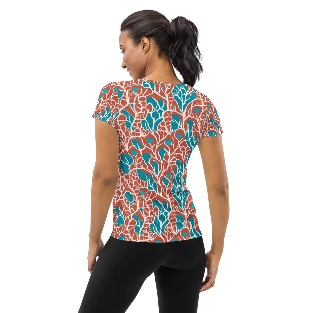 Teal Tangle on Women's Athletic T-Shirt — Back