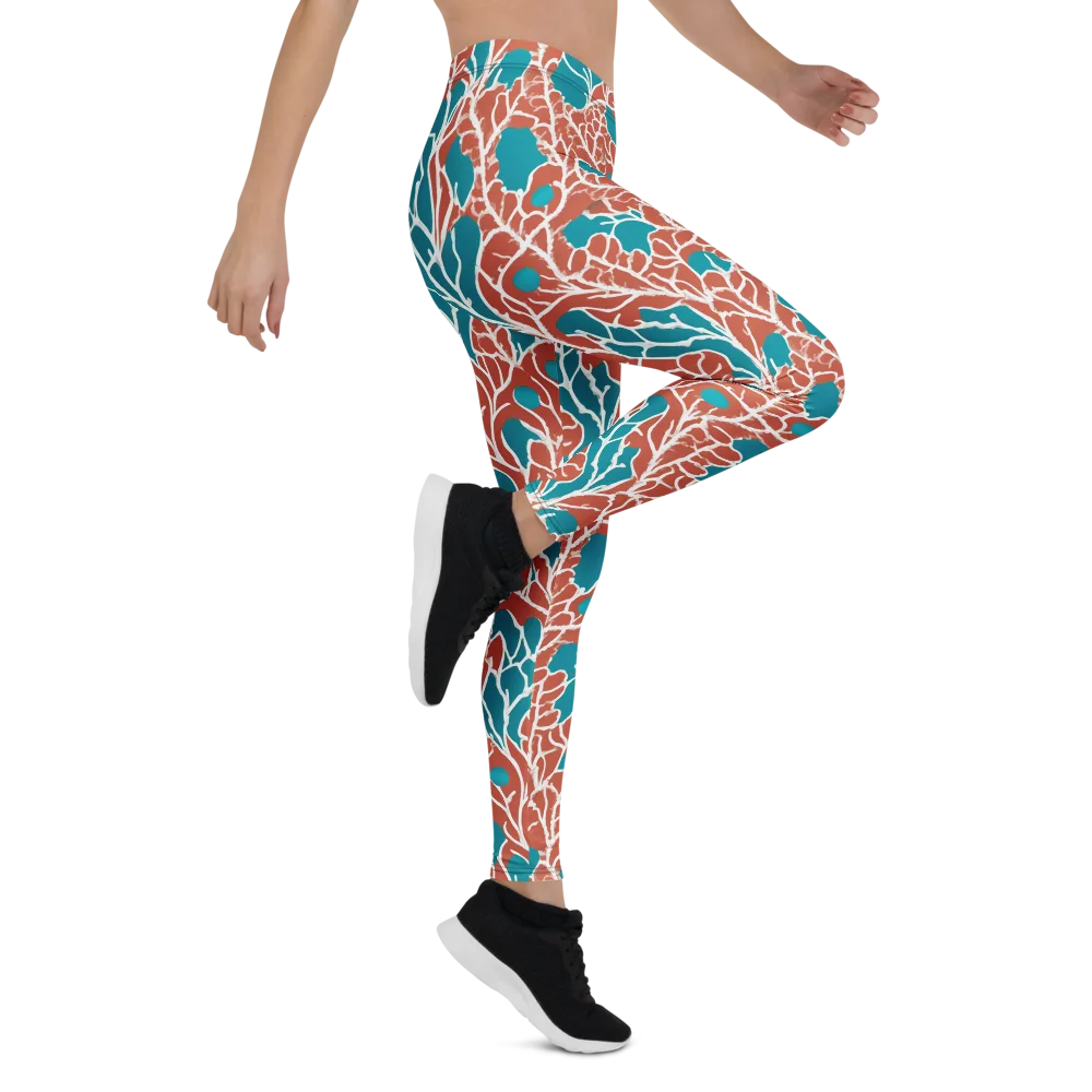Teal Tangle on Leggings — Right