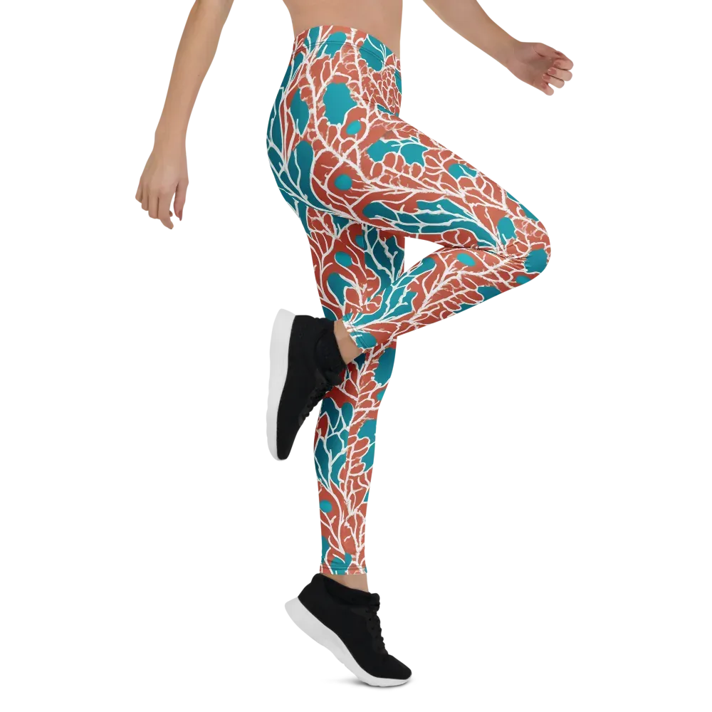 Teal Tangle on Leggings — Right