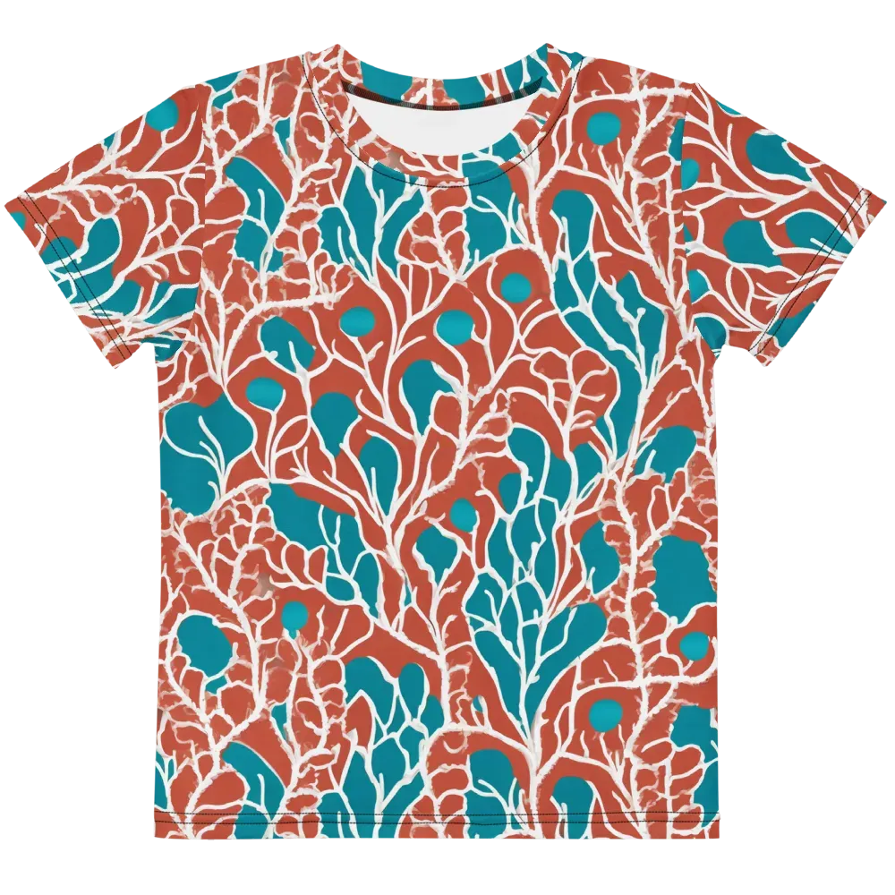Teal Tangle on Kids Crew Neck T-Shirt — Front
