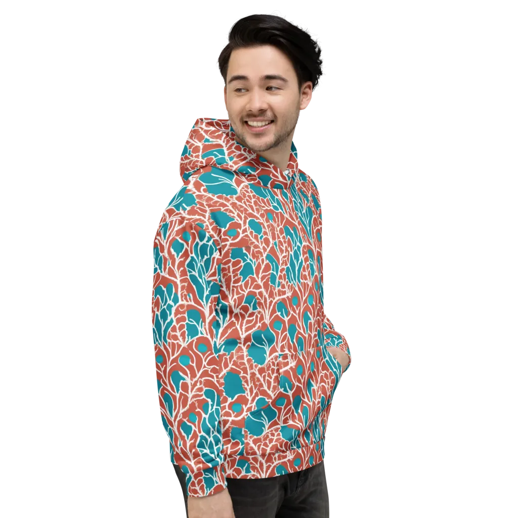 Teal Tangle on Hoodie — Right