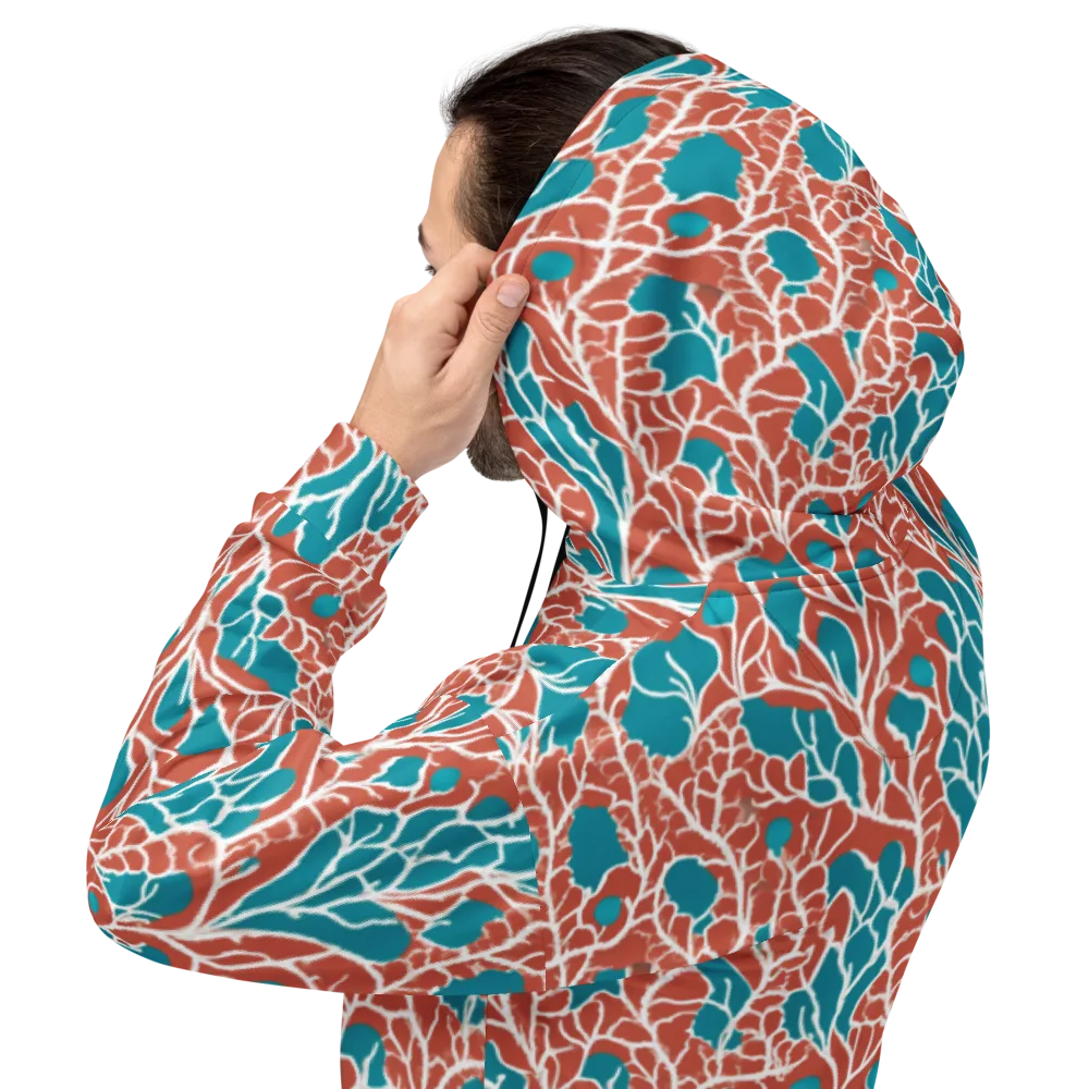 Teal Tangle on Hoodie — Back