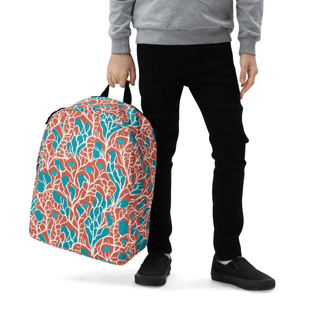 Teal Tangle on Minimalist Backpack — Zoomed-in