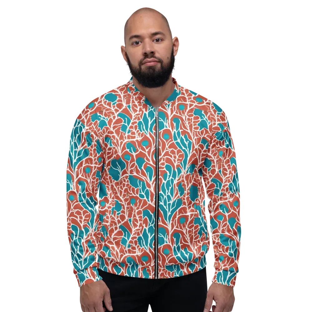 Teal Tangle on Bomber Jacket — Front