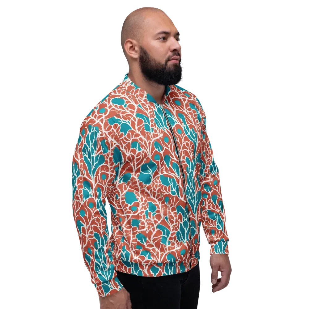 Teal Tangle on Bomber Jacket — Right