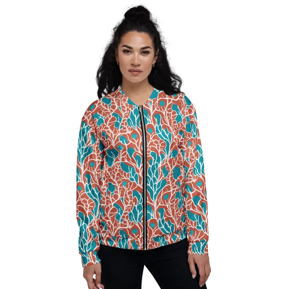 Teal Tangle on Bomber Jacket — Front