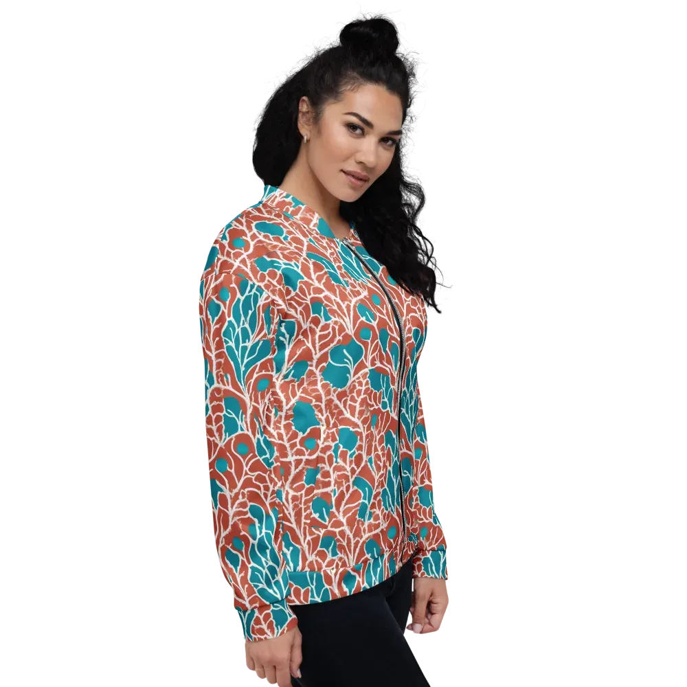 Teal Tangle on Bomber Jacket — Right
