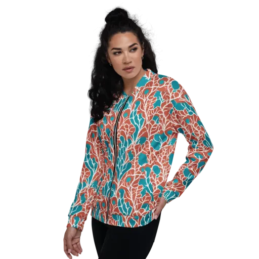 Teal Tangle on a Bomber Jacket