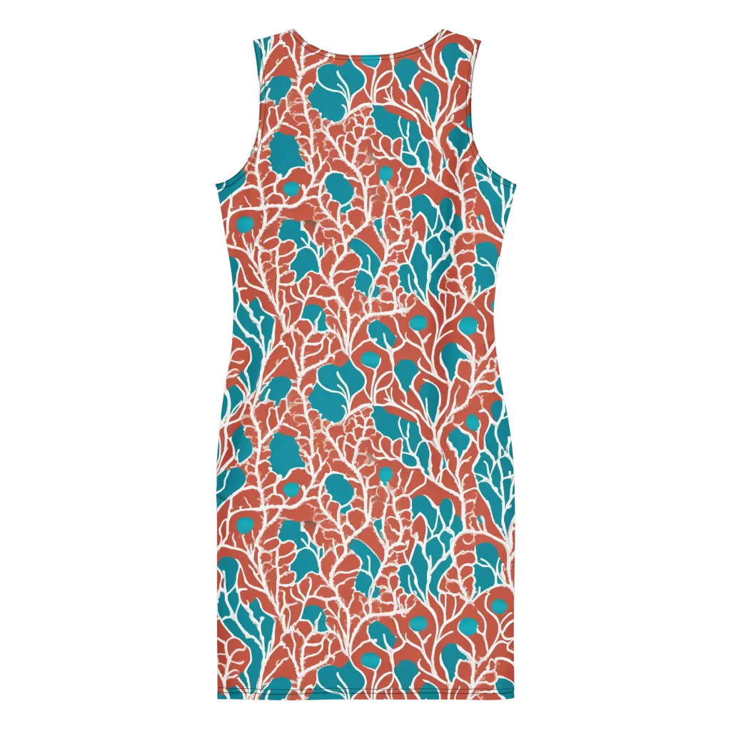 Teal Tangle on Bodycon Dress — Back
