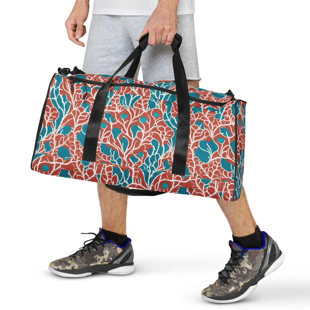 Teal Tangle on Duffle Bag — Front