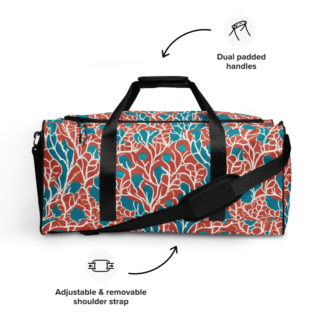 Teal Tangle on Duffle Bag — Front