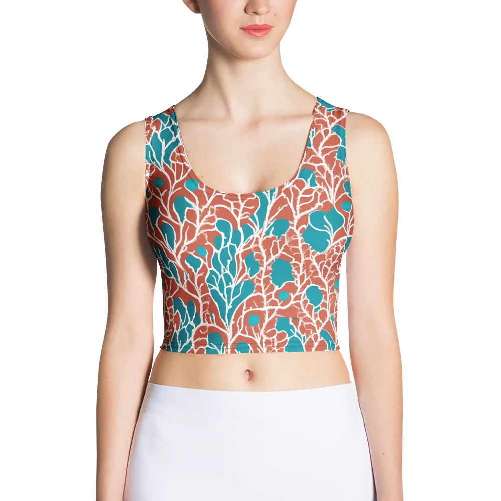 Teal Tangle on Crop Top — Front