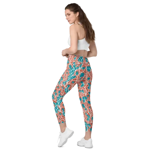 Teal Tangle on a Leggings with Pockets
