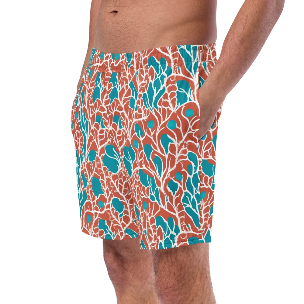 Teal Tangle on Swim Trunks — Left Front